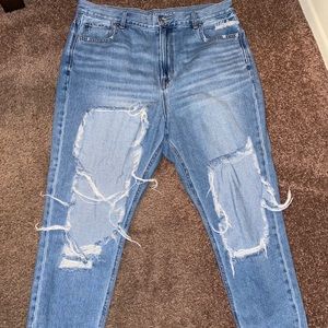 Super distressed American Eagle mom jeans